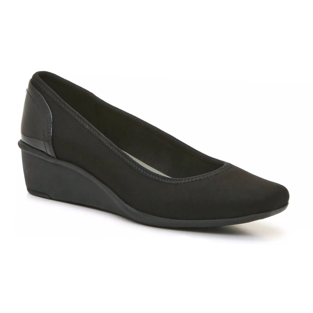 Anne Klein Women’s Elegant Black Wedge Pumps Shoes